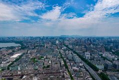 浙江杭州城市风光建筑航拍摄影图