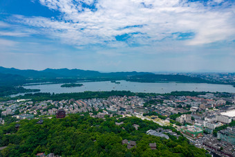 浙江杭州城市风光建筑航拍摄影图