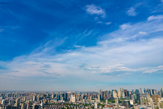 浙江杭州城市建设大景航拍摄影图