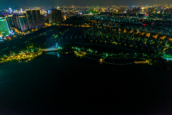 <strong>浙江绍兴</strong>夜景灯光航拍摄影图