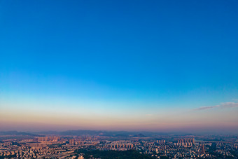 浙江绍兴城市清晨航拍摄影图