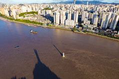 浙江温州城市建设航拍摄影图瓯江