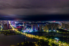 安徽蚌埠城市夜景航拍摄影图