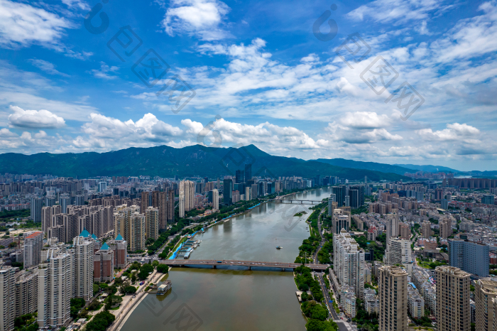 福建福州闽江两岸航拍摄影图图片-包图网企业站