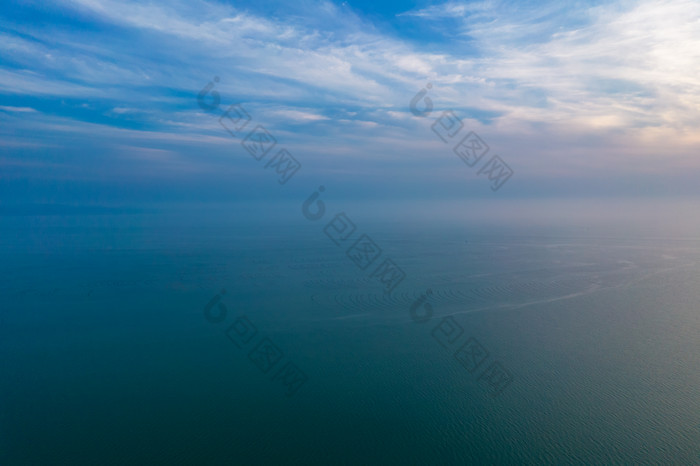 海上岛屿长岛日落晚霞夕阳航拍摄影图