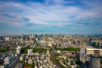 杭州城市大景航拍摄影图