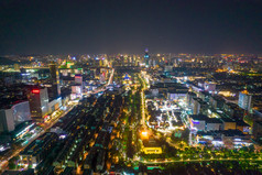 济南城市夜景灯光航拍摄影图