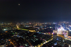 江苏淮安城市夜景灯光大景航拍摄影图