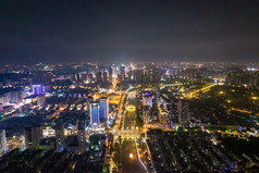 江苏淮安城市夜景灯光航拍摄影图