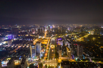 江苏淮安城市夜景灯光航拍摄影图