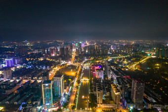 江苏淮安城市夜景灯光航拍摄影图