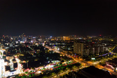 江苏连云港城市夜景灯光航拍摄影图