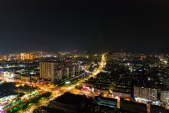 江苏连云港城市夜景灯光航拍摄影图