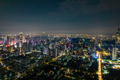 江苏南京城市夜景灯光航拍摄影图