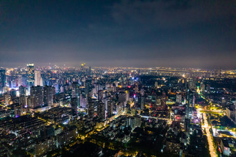 江苏南京城市夜景灯光航拍摄影图