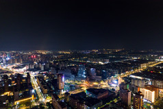 江苏宿迁城市夜景灯光航拍摄影图