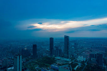 江苏无锡城市清晨风光航拍摄影图