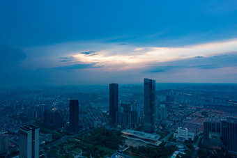 江苏无锡城市清晨风光航拍摄影图