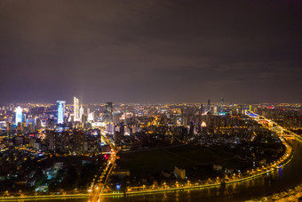 江苏无锡<strong>城市夜景</strong>大景航拍摄影图