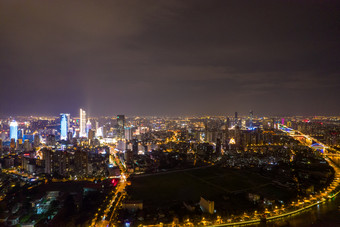 江苏无锡城市夜景大景航拍摄影图