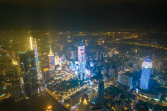 江苏无锡三阳广场夜景灯光航拍摄影图