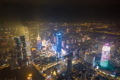 江苏无锡三阳广场夜景灯光航拍摄影图