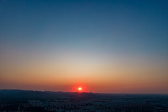 山东青州城市日落晚霞夕阳航拍摄影图