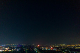 山东潍坊青州古城城市夜景灯光航拍摄影图