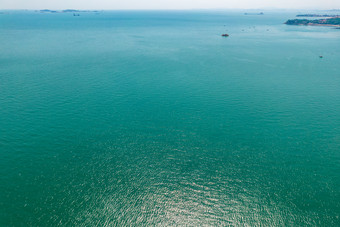山东烟台沿海城市建设航拍摄影图