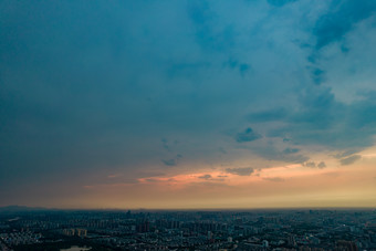 山东淄博城市暴雨<strong>来袭</strong>航拍摄影图