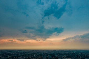 山东淄博城市暴雨<strong>来袭</strong>航拍摄影图