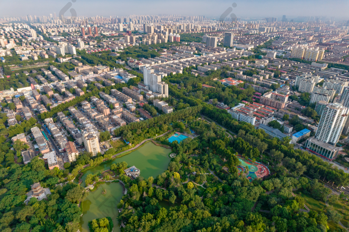 山东淄博城市风光大景航拍摄影图图片-包图网企业站