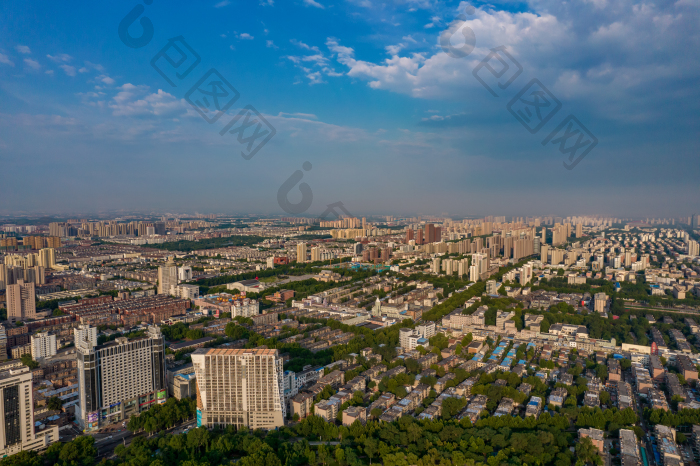 山东淄博城市风光大景航拍摄影图-包图企业站