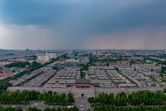 山东淄博城市风光航拍摄影图