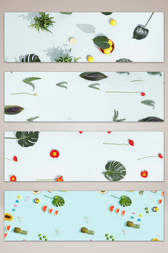 水果组合植物场景海报banner背景图片