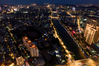 徐州夜景灯光航拍摄影图