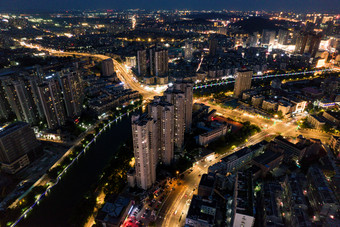 徐州夜景灯光航拍摄影图