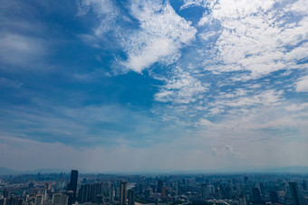 浙江宁波城市大景蓝天白云航拍<strong>摄影图</strong>