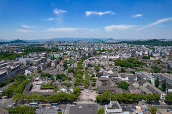 浙江绍兴鲁迅故居5A景区航拍摄影图