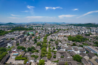 浙江绍兴鲁迅故居5A景区航拍摄影图