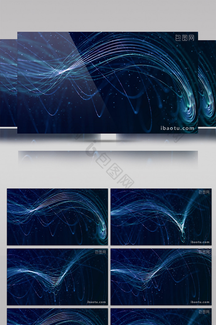 震撼线条流动科技感粒子背景视频素材