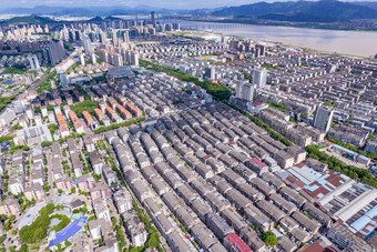 浙江台州城市建设航拍摄影图