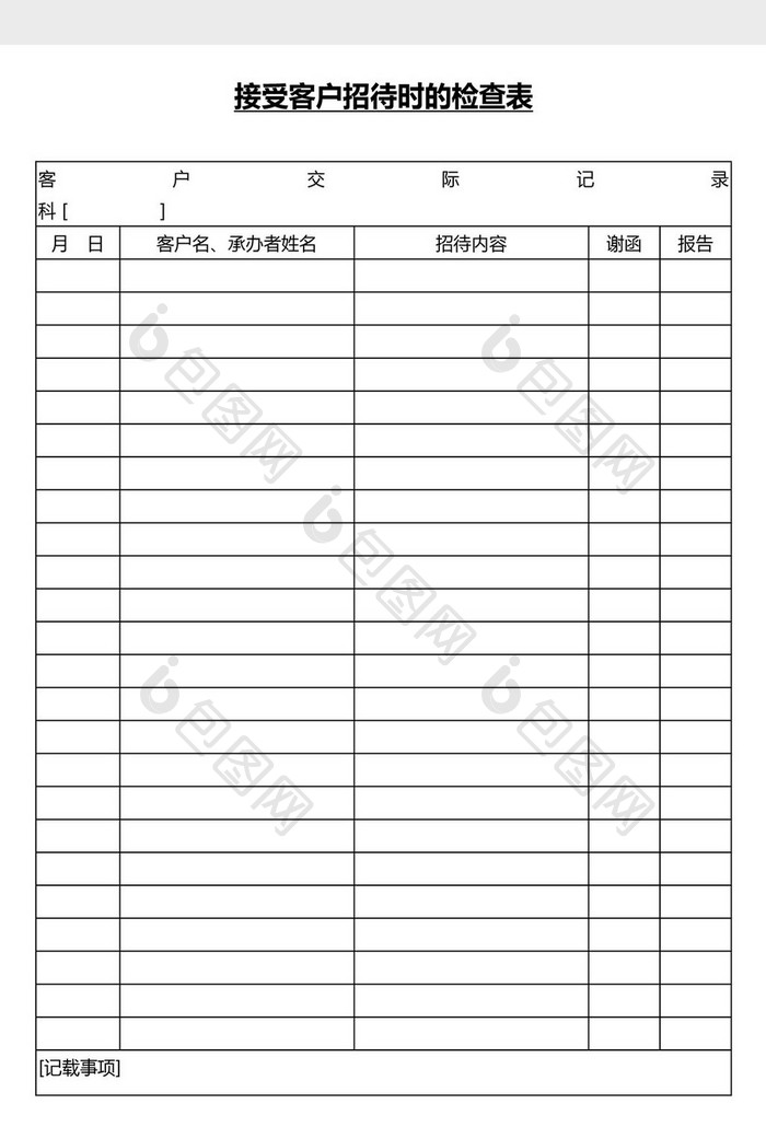 营销管理客户检查表Word文档