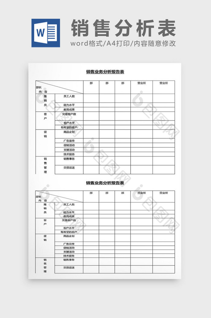 营销管理销售分析表Word文档图片图片