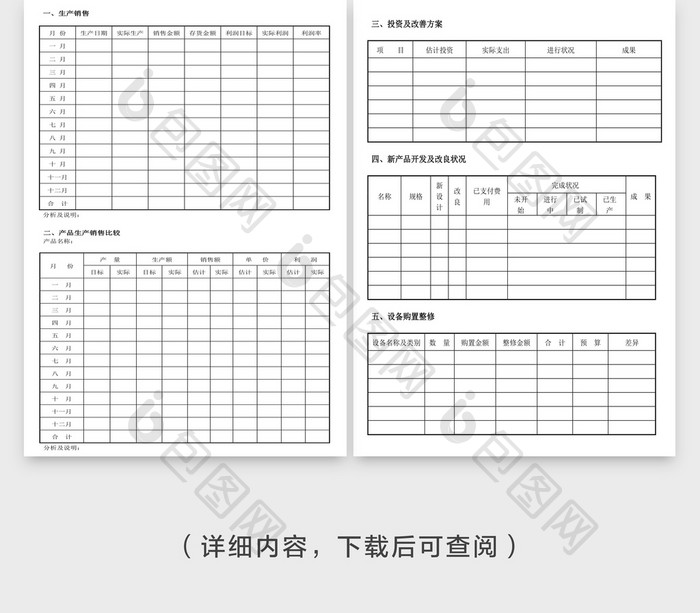 日程规划年度报告表格Word文档