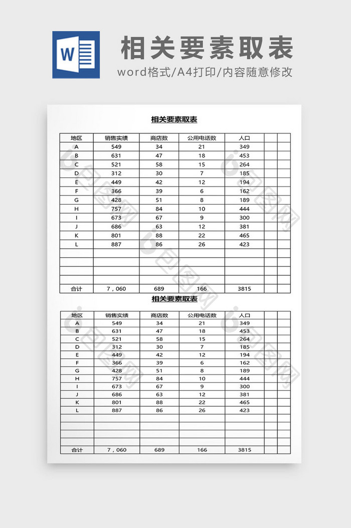 营销管理相关要素获取表Word文档