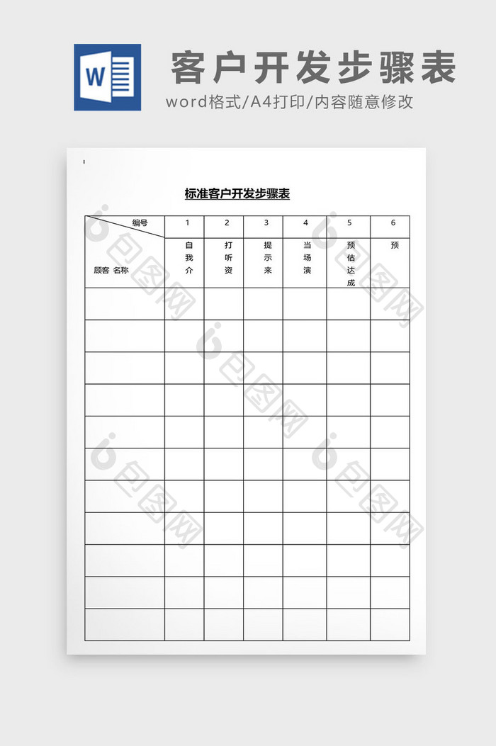 营销管理客户使用卡Word文档