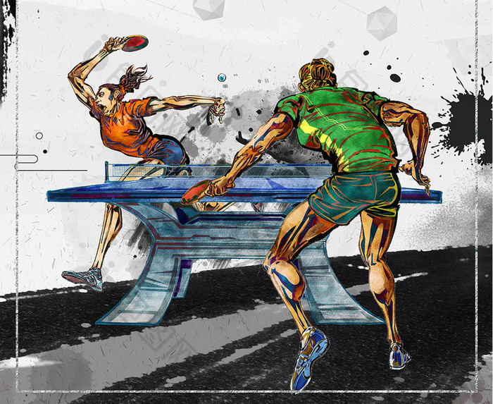 简约大气运动乒乓球社招募创意海报设计