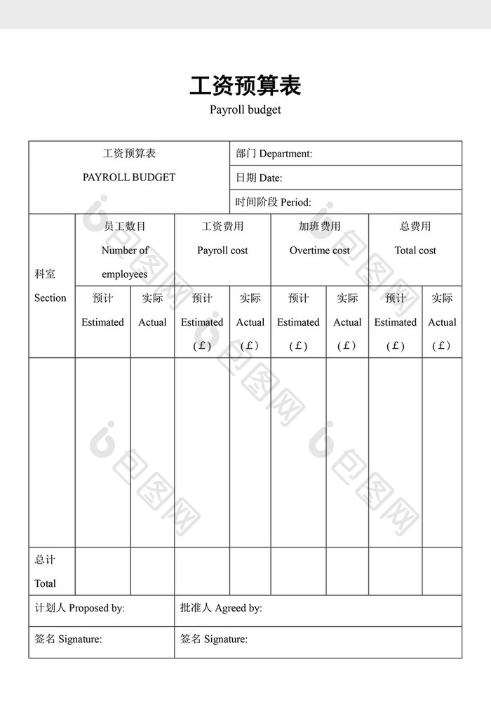 工资制度员工薪水调整表word文档