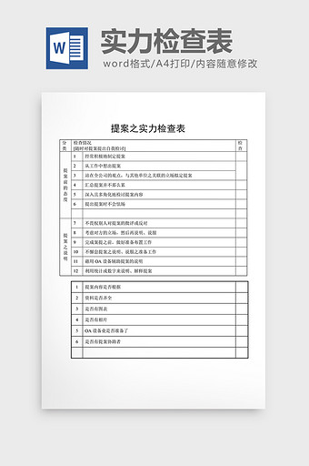 提案管理提案之实力检查表word文档